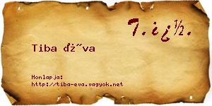 Tiba Éva névjegykártya
